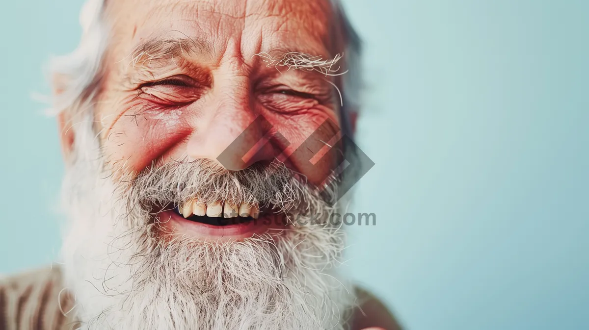 Picture of Happy senior man with mustache and smiling face