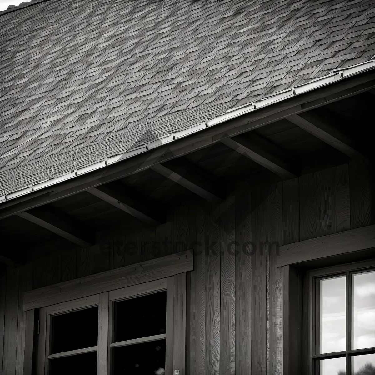 Picture of Tile Roof on Beautiful Home with Windows