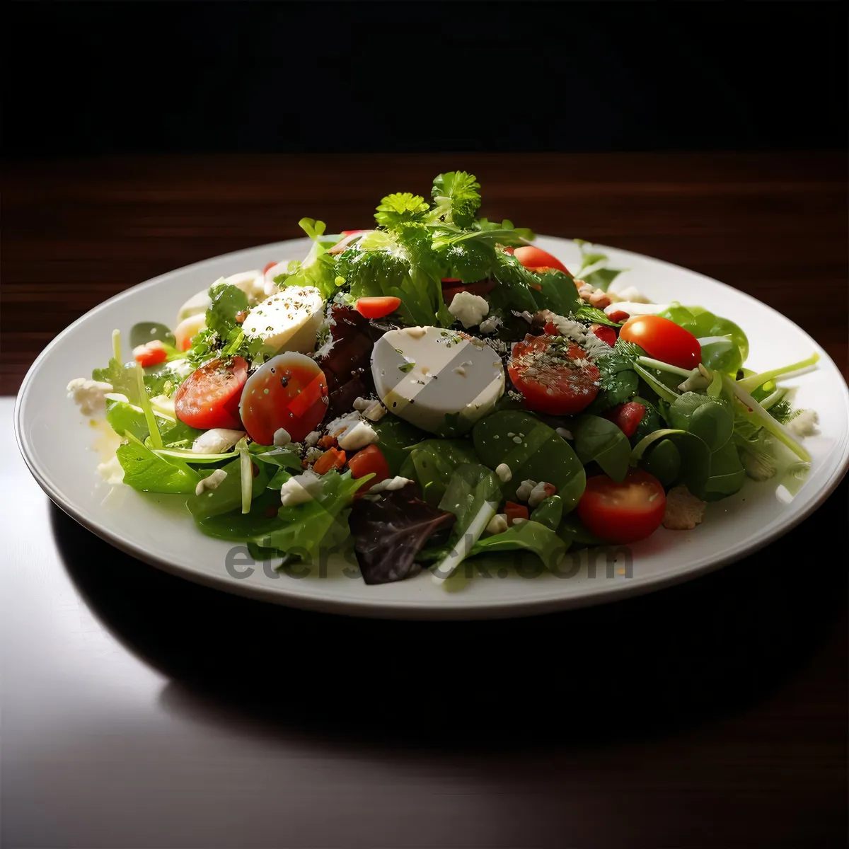 Picture of Healthy Gourmet Salad with Fresh Vegetables and Cheese