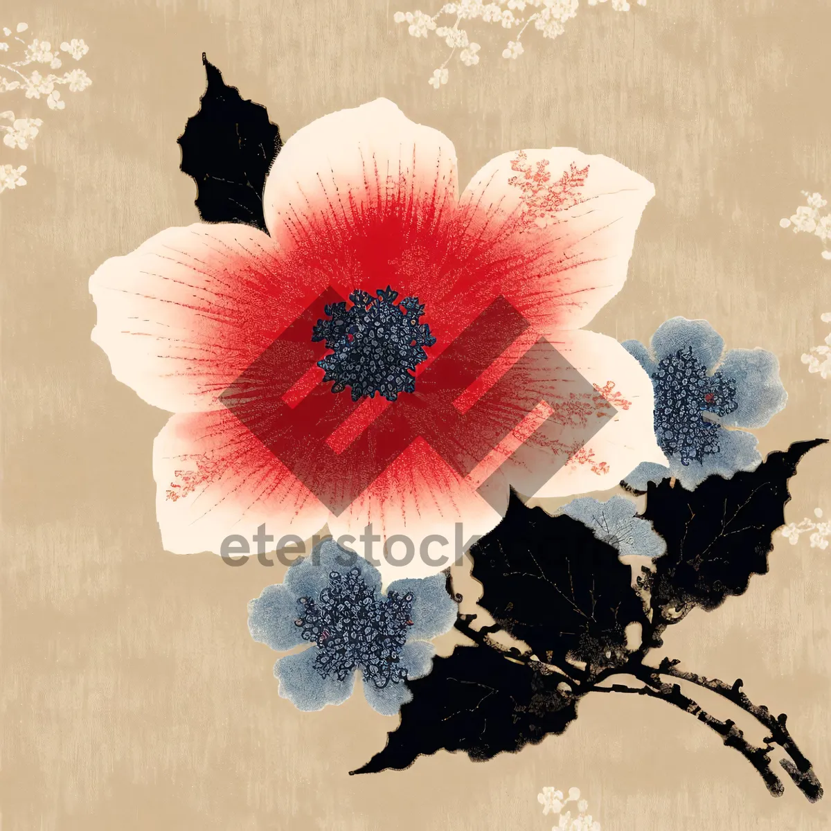 Picture of Colorful Pink Daisy Blossom on Woody Bush