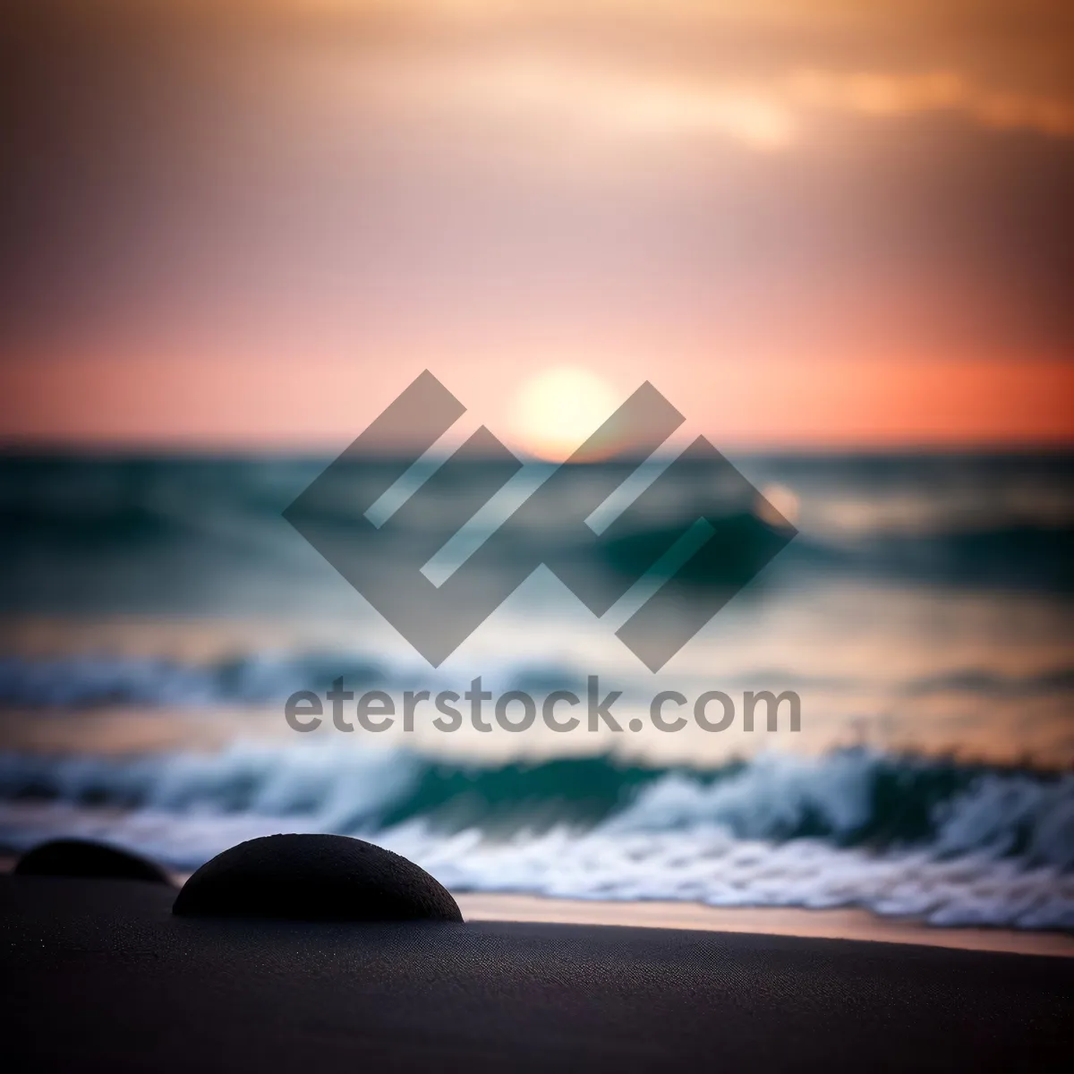 Picture of Breathtaking Sunset Over Ocean's Horizon