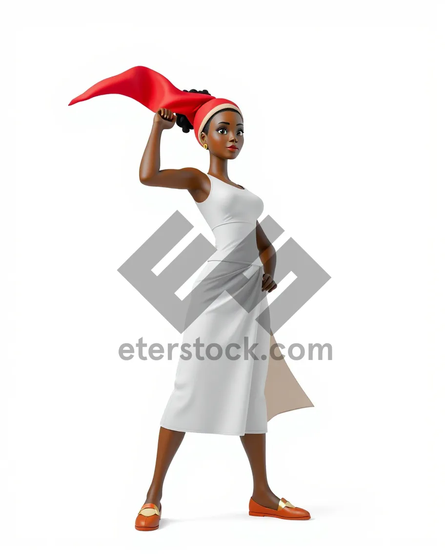 Picture of Happy adult female model in stylish fashion attire