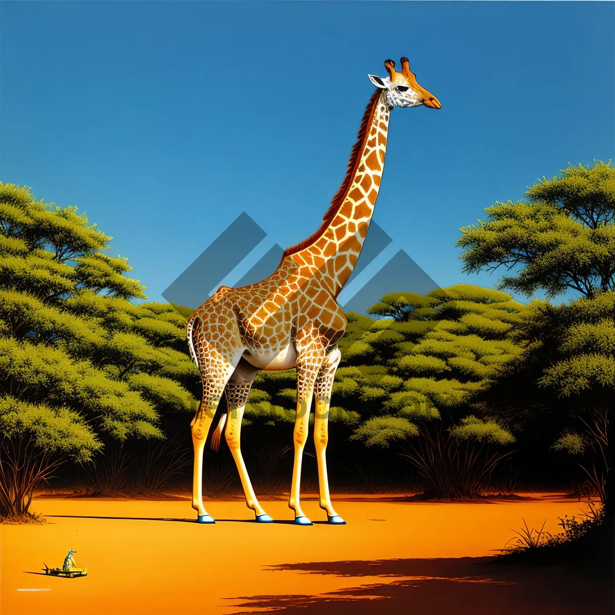 Picture of Graceful Giraffe Standing Tall in the Wild