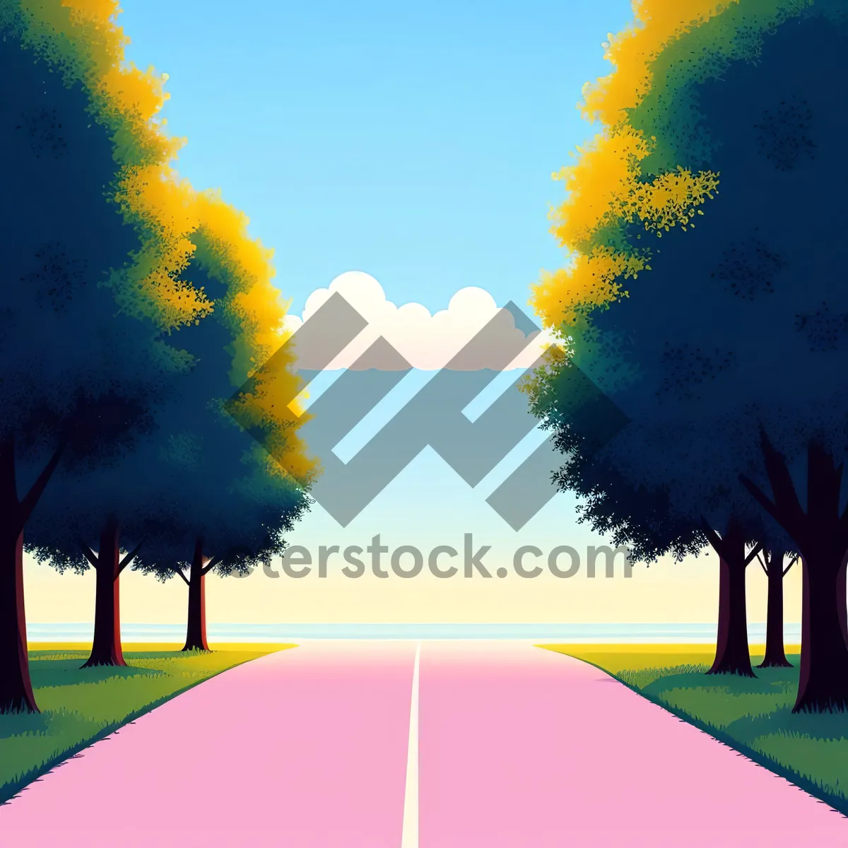 Picture of Serene Oak Meadow Under Clear Horizon