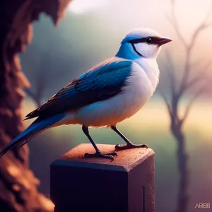 Feathered Beauty: Majestic Bird Perched on Tree Branch