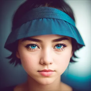 Smiling beauty with stylish bathing cap - portrait