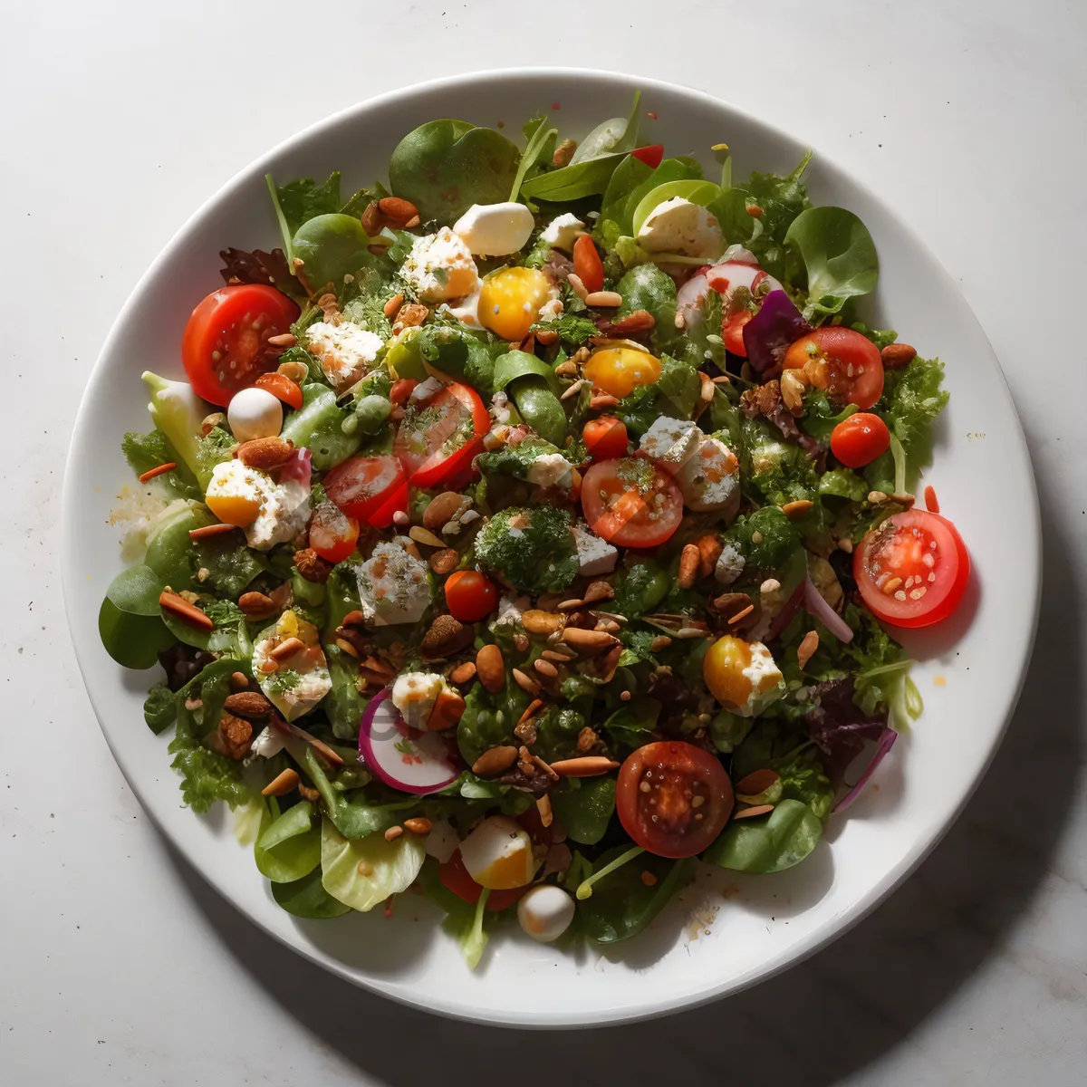 Picture of Delicious and Healthy Vegetable Salad Plate