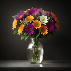 Bright Summer Blossom Bouquet in Vase