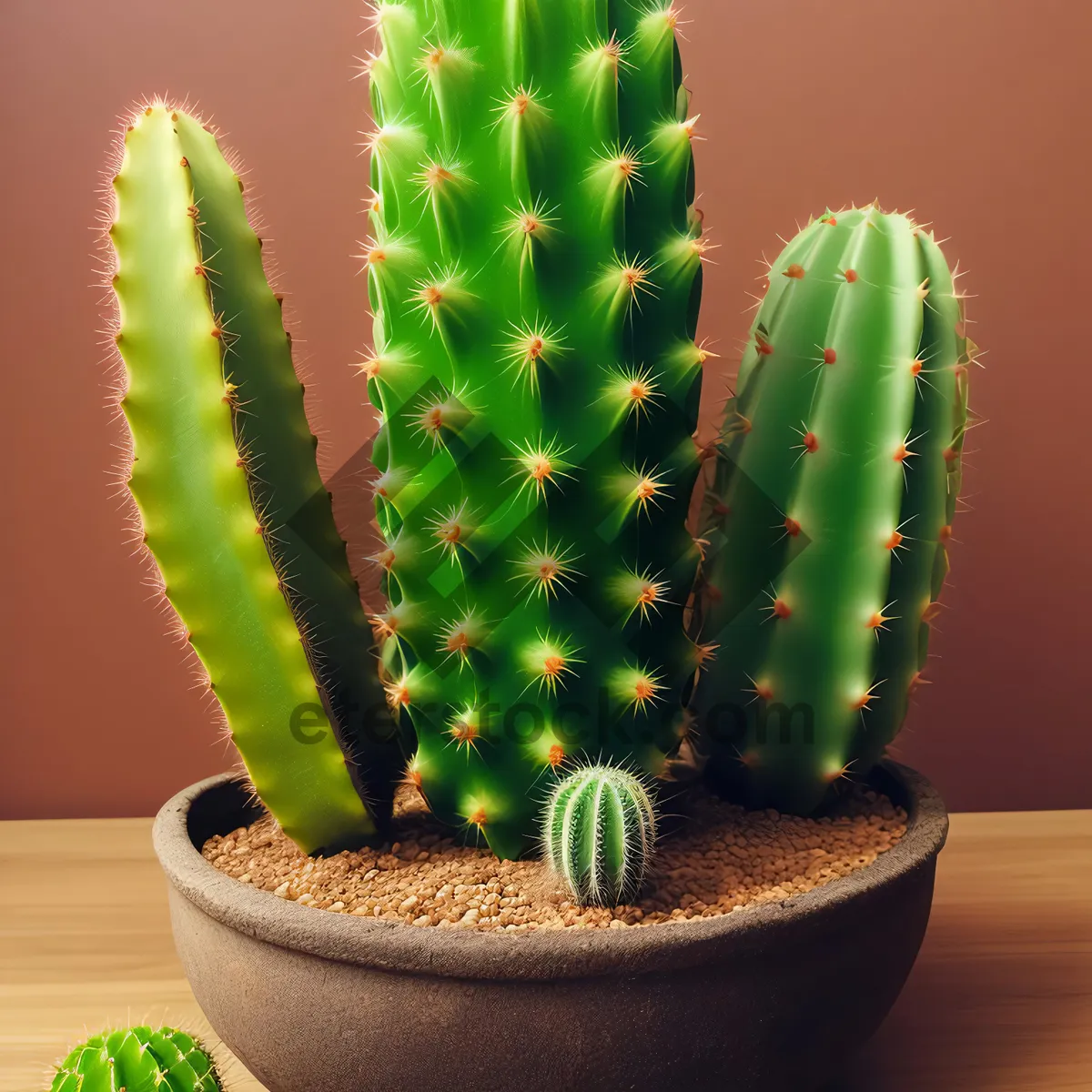 Picture of Prickly Desert Cactus in Pot