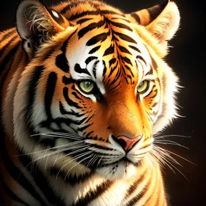 Majestic Tiger Cat in Striped Fury