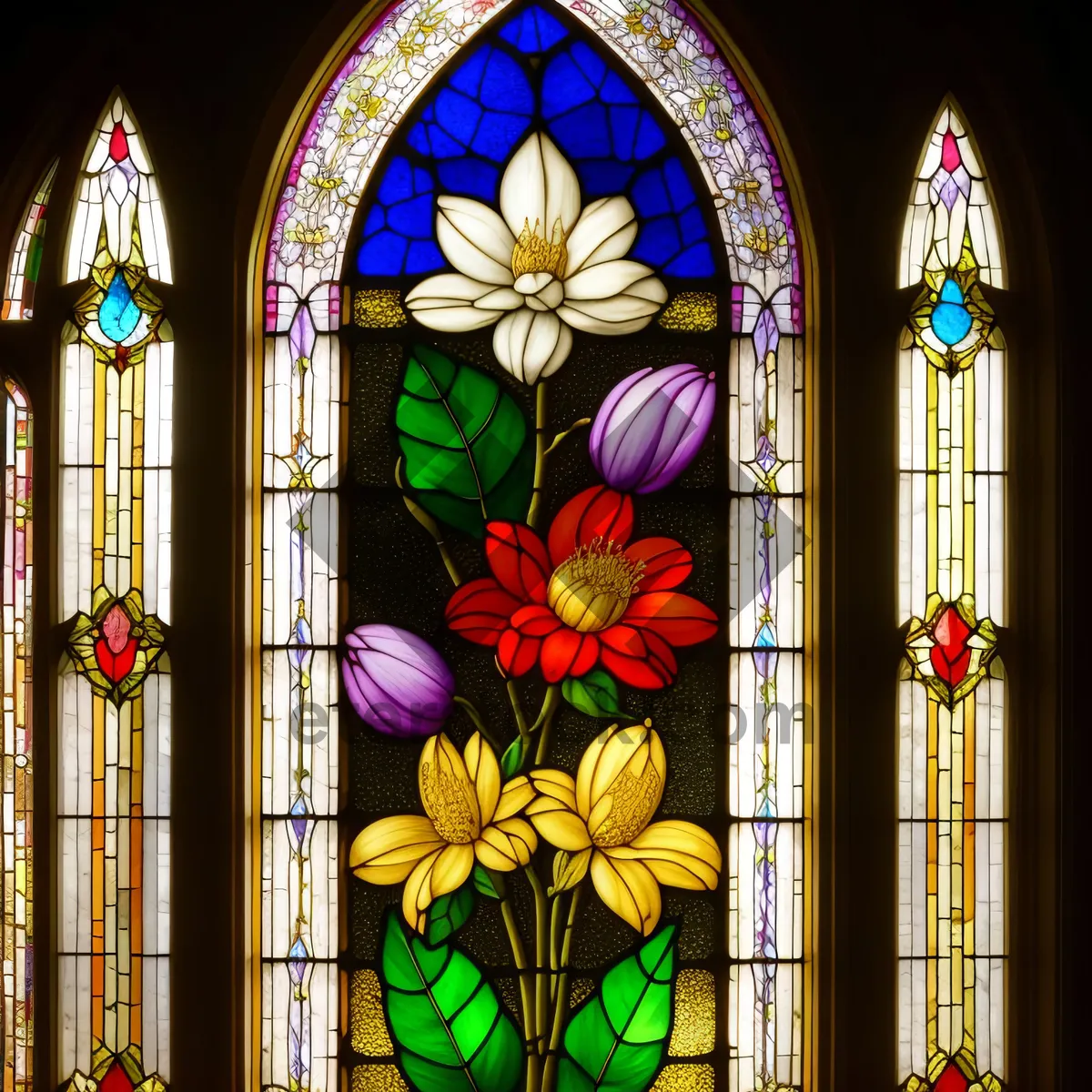 Picture of Stained Glass Window in Historic Cathedral