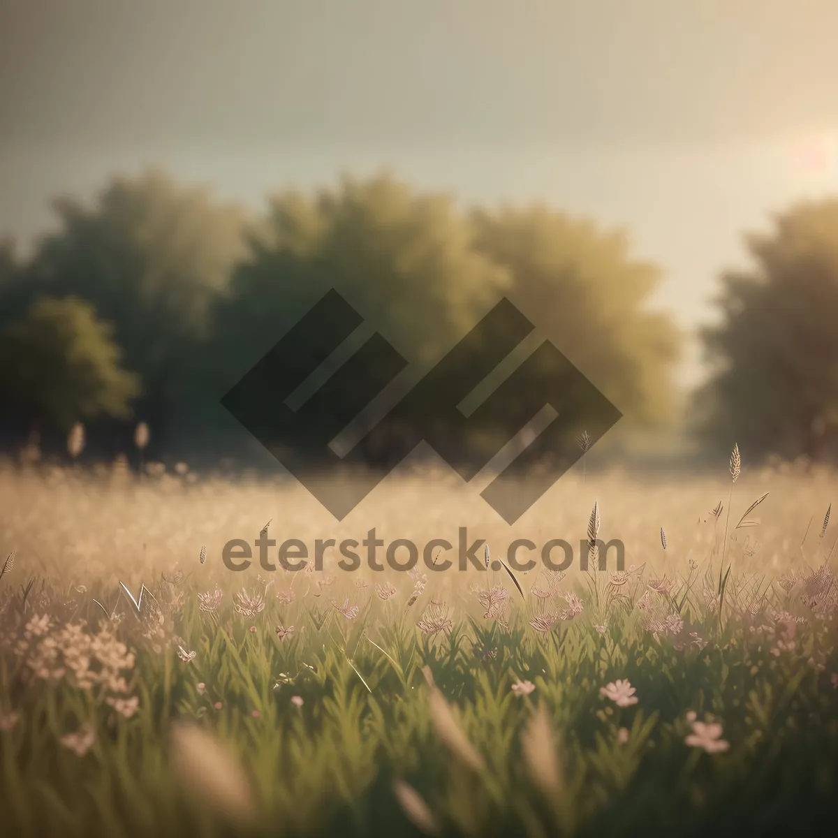 Picture of Golden Wheat Field under Sunny Sky