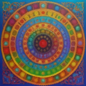 Colorful Mosaic Circle Design: Electrical Device Art