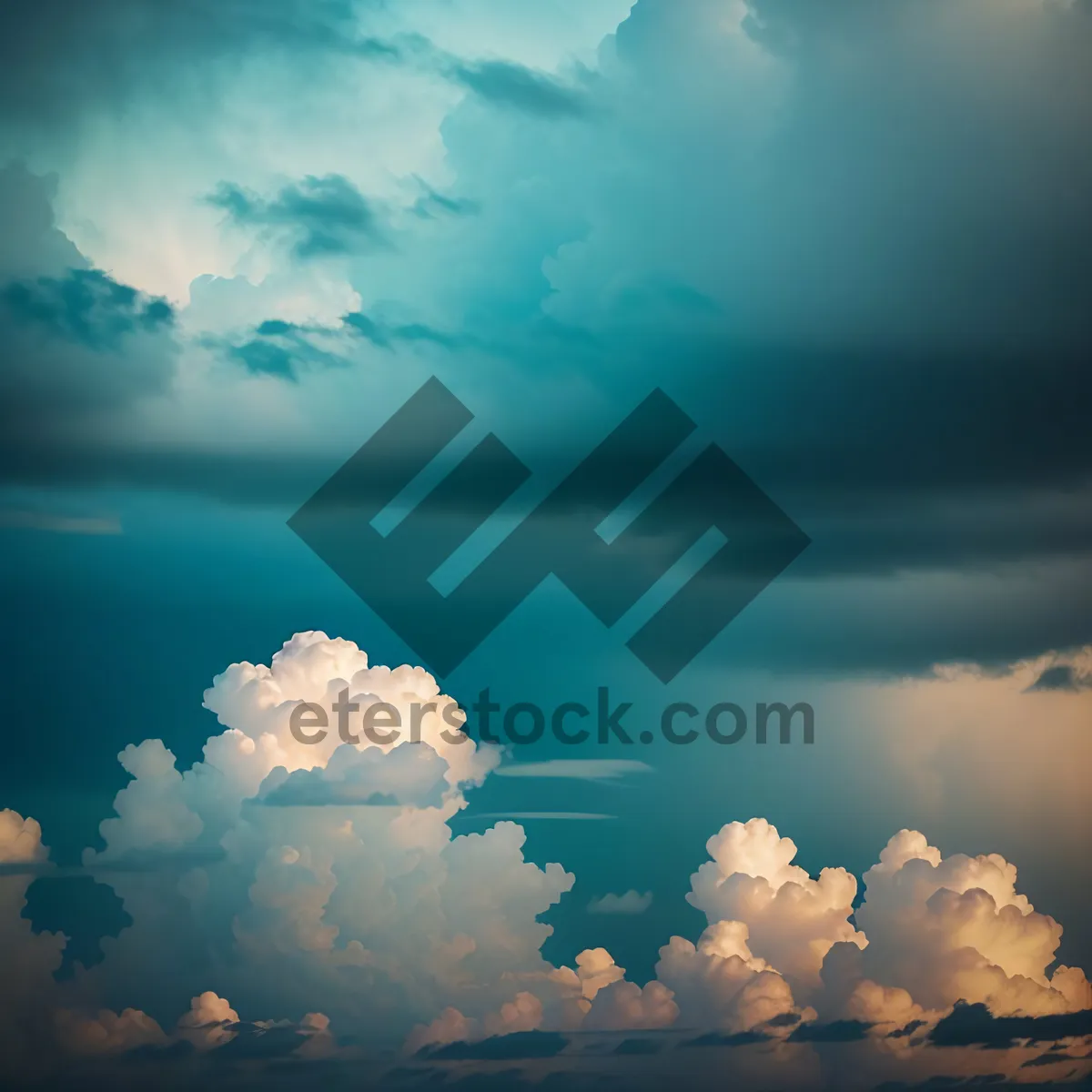 Picture of Serene Summer Sky with Fluffy Clouds