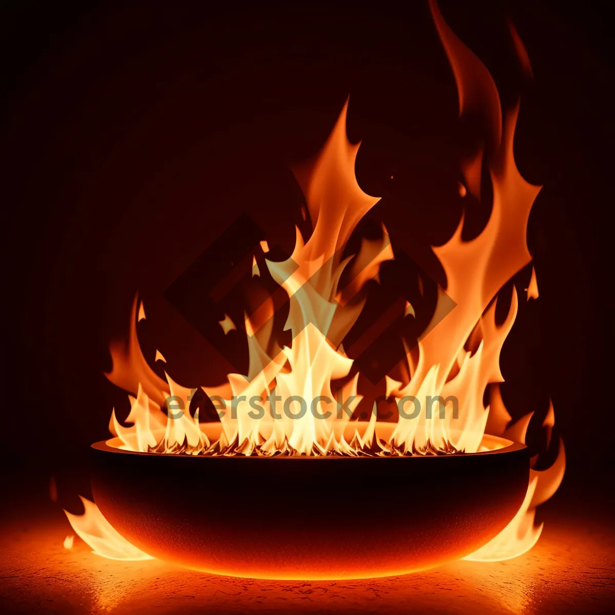 Picture of Fiery Blaze Igniting Warmth: Yellow Flames in Dynamic Art Design