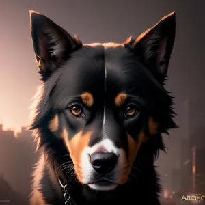 Adorable Border Collie Shepherd Dog Portrait in Studio