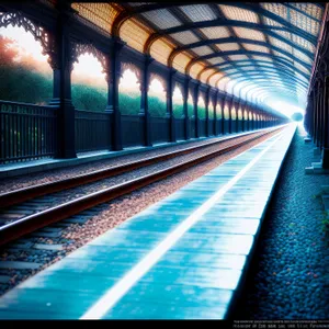 Urban Transit Tunnel: Modern Glass Station for Fast Motion