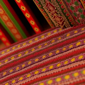 Colorful Fabric Pattern on Bangle Rug