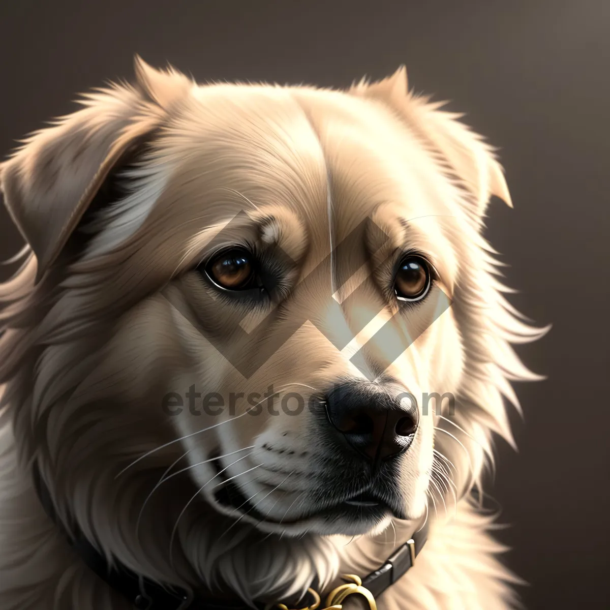 Picture of Adorable Golden Retriever Puppy - Studio Portrait