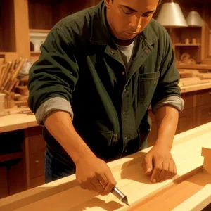 Skilled Carpenter Operating Circular Saw