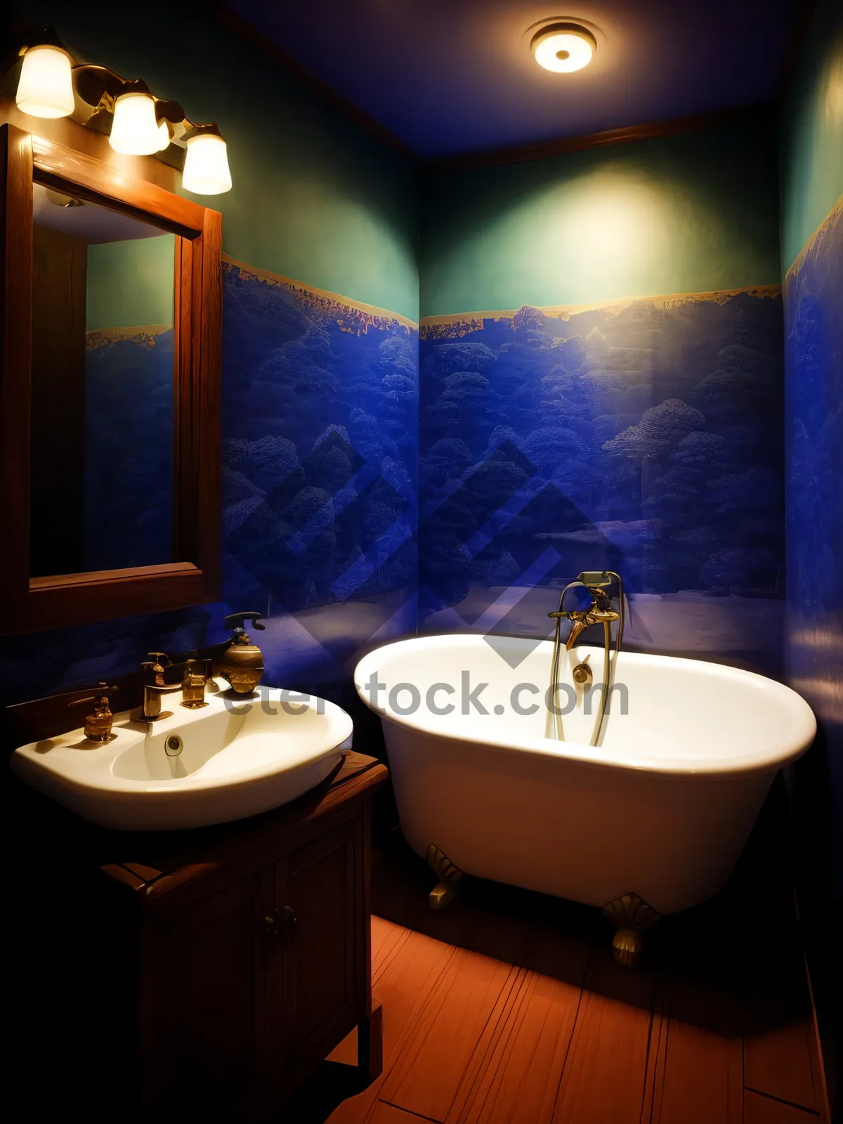 Picture of Modern luxury bathroom with clean tile and sleek furnishings.