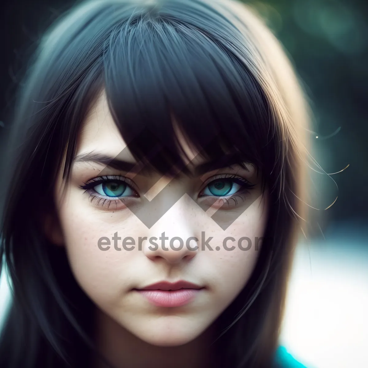 Picture of Sultry brunette with captivating gaze and radiant smile