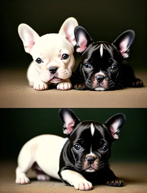 Adorable Wrinkled Bulldog Studio Portrait