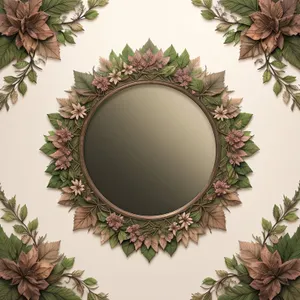 Holly Floral Frame: Vintage Artistic Decoration with Ornate Leaf Pattern