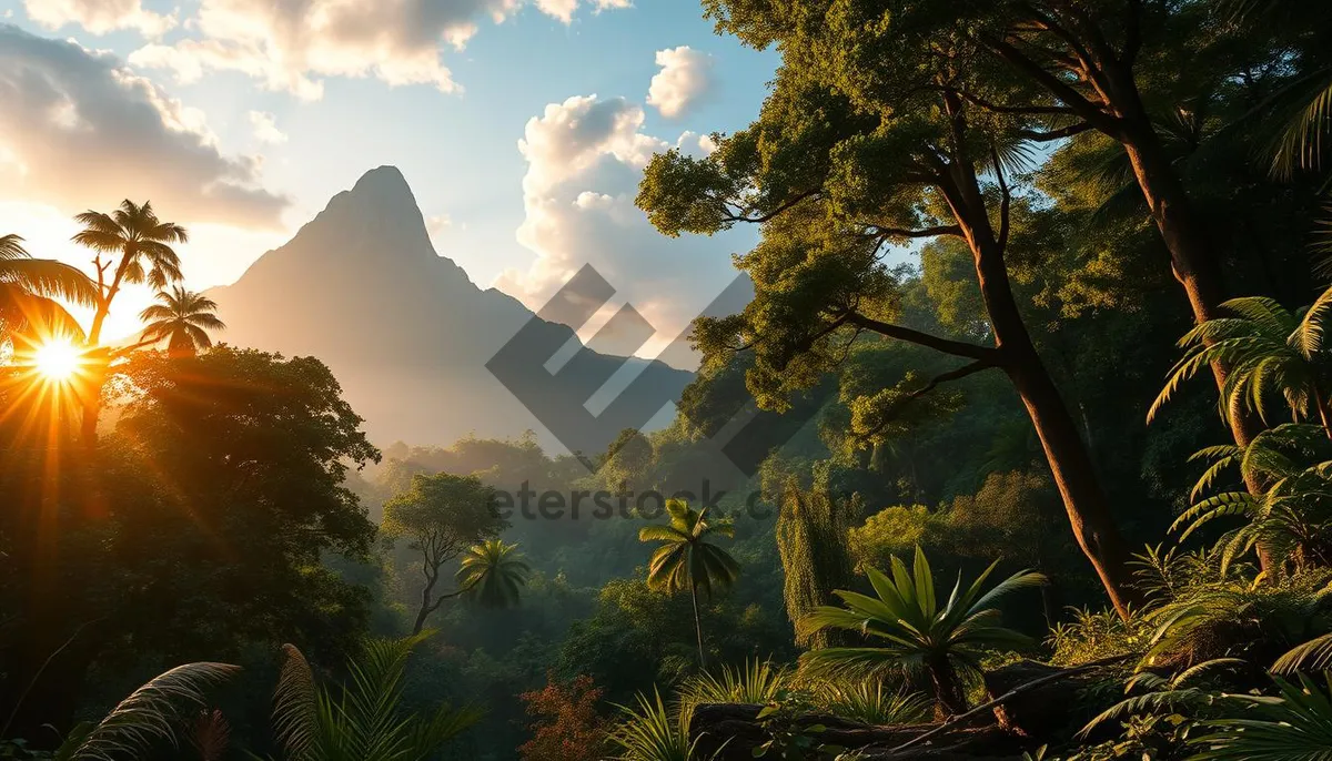 Picture of Scenic park landscape at sunset