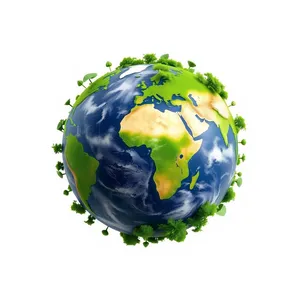 Global Earth Symbol in Shiny Circle Form