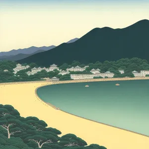 Serenity at Sea: Beachfront Bliss beneath a Sunny Sky.
