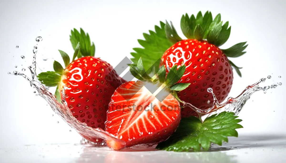 Picture of Vibrant Summer Strawberry Juicy Fruit Closeup Refreshment