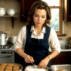 Happy person cooking a delicious meal in kitchen.