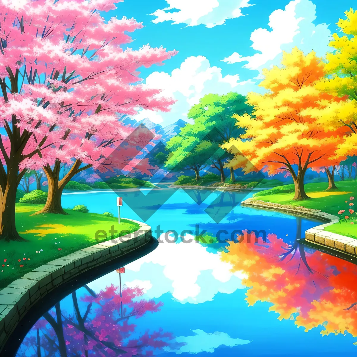 Picture of Vibrant Sunset over Summer Meadow