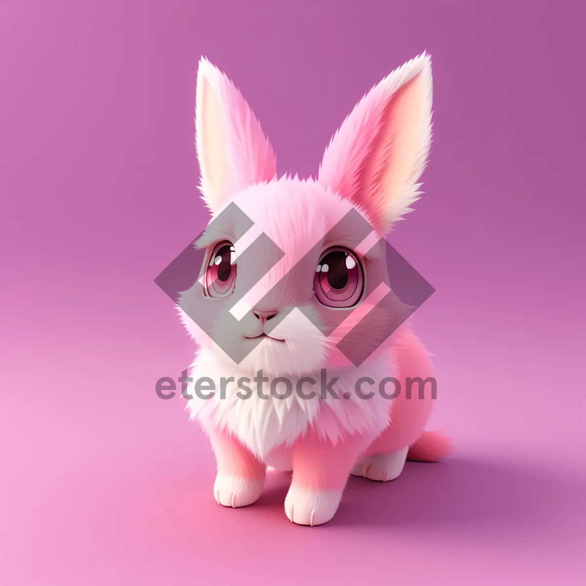 Picture of Fluffy Easter Bunny with Cute Cartoon Features
