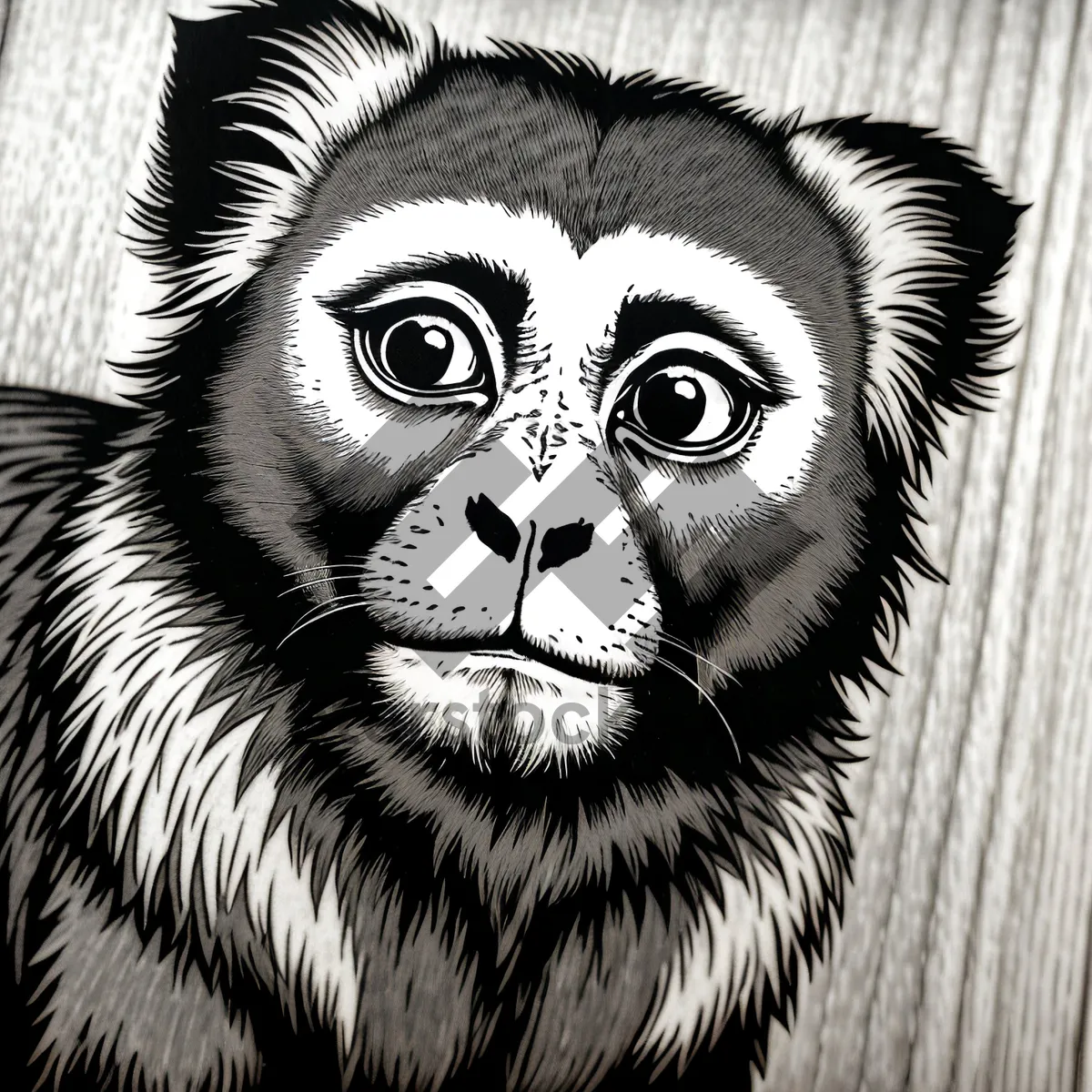 Picture of Gibbon Wild Ape - Primate Monkey Face