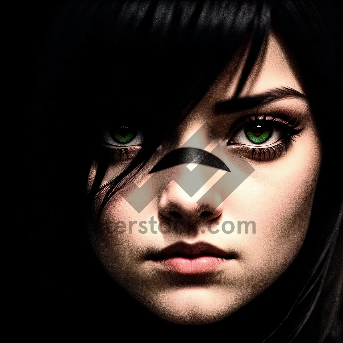 Picture of Captivating Brunette Model with Stunning Makeup