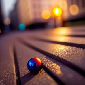 Colorful Electronic Device on Table with Trackball