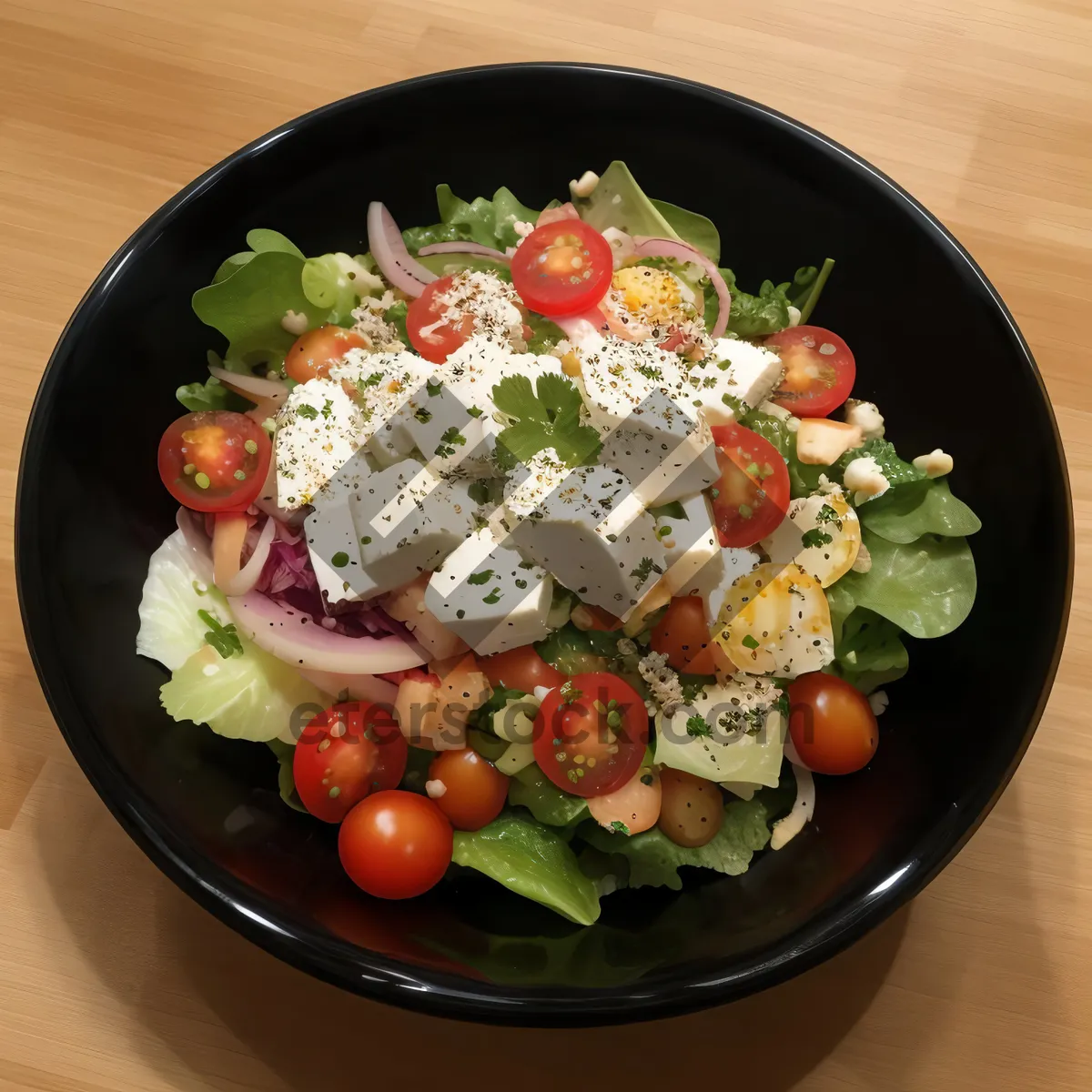 Picture of Fresh Vegetarian Chickpea Salad with Colorful Veggies