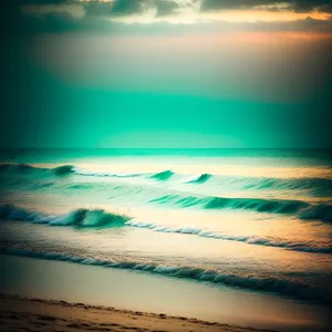 Golden Sunset over Serene Beach
