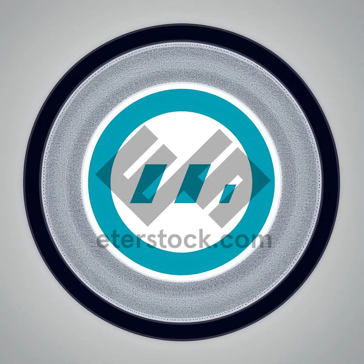 Picture of Round Metallic Button Icon with Glossy Reflection