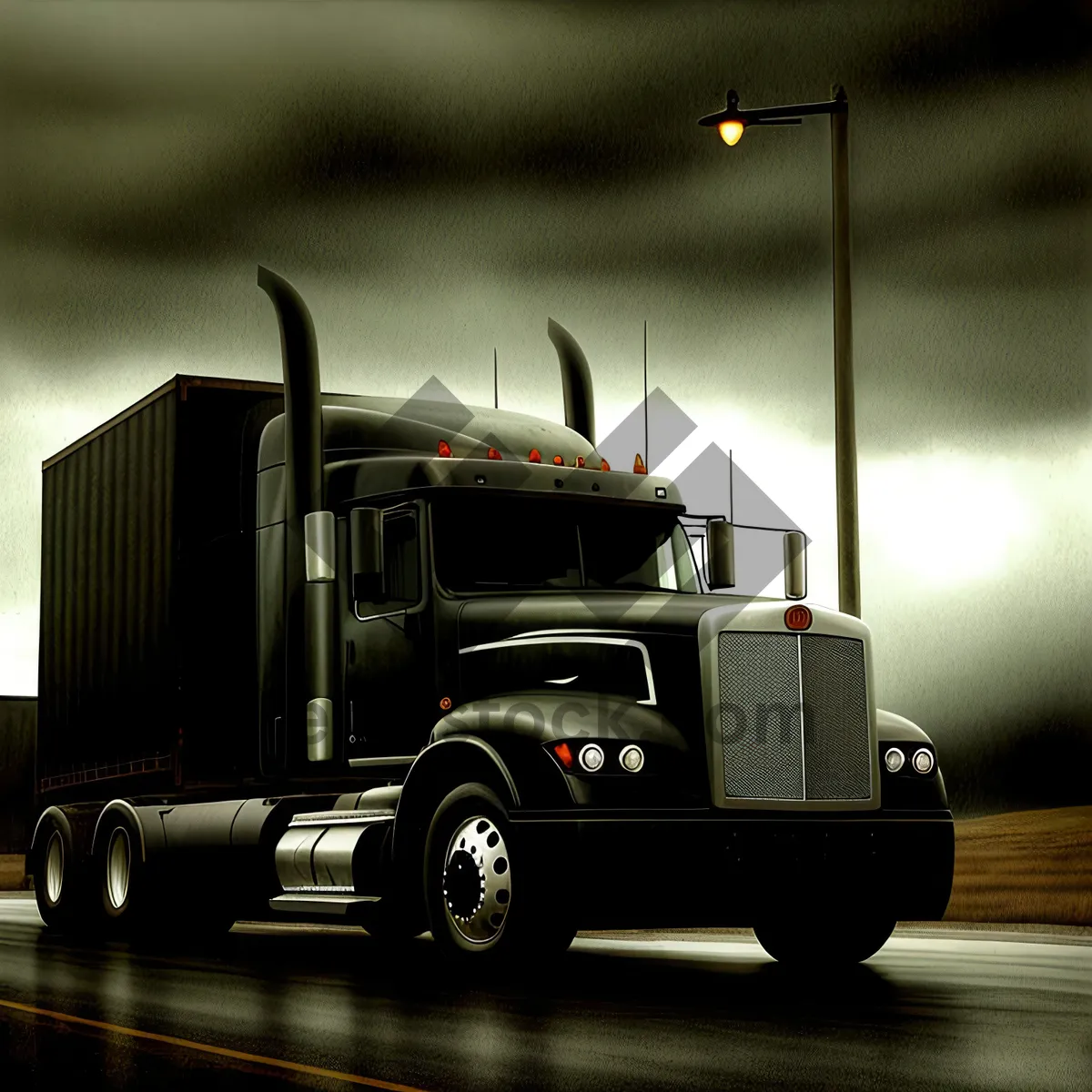 Picture of Transportation powerhouse on the highway: trailer truck