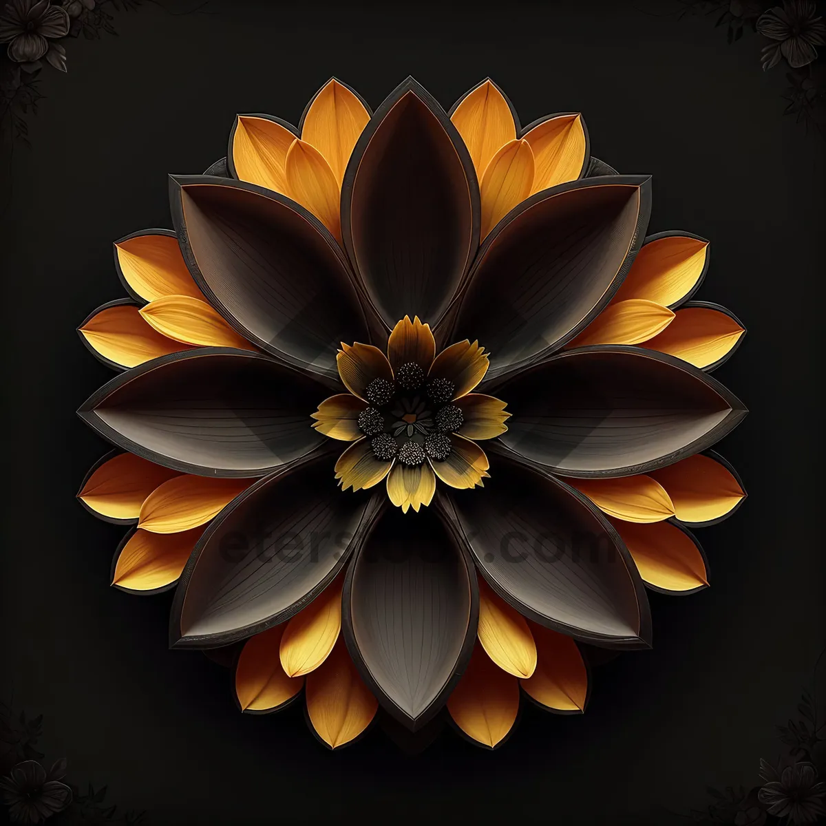 Picture of Bright Sunflower Blossom in Summer Garden