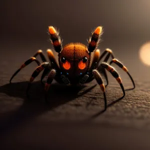 Wild Black Widow Spider on Close-up Wing Detail