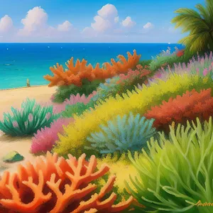 Tranquil Tropical Paradise by the Turquoise Sea