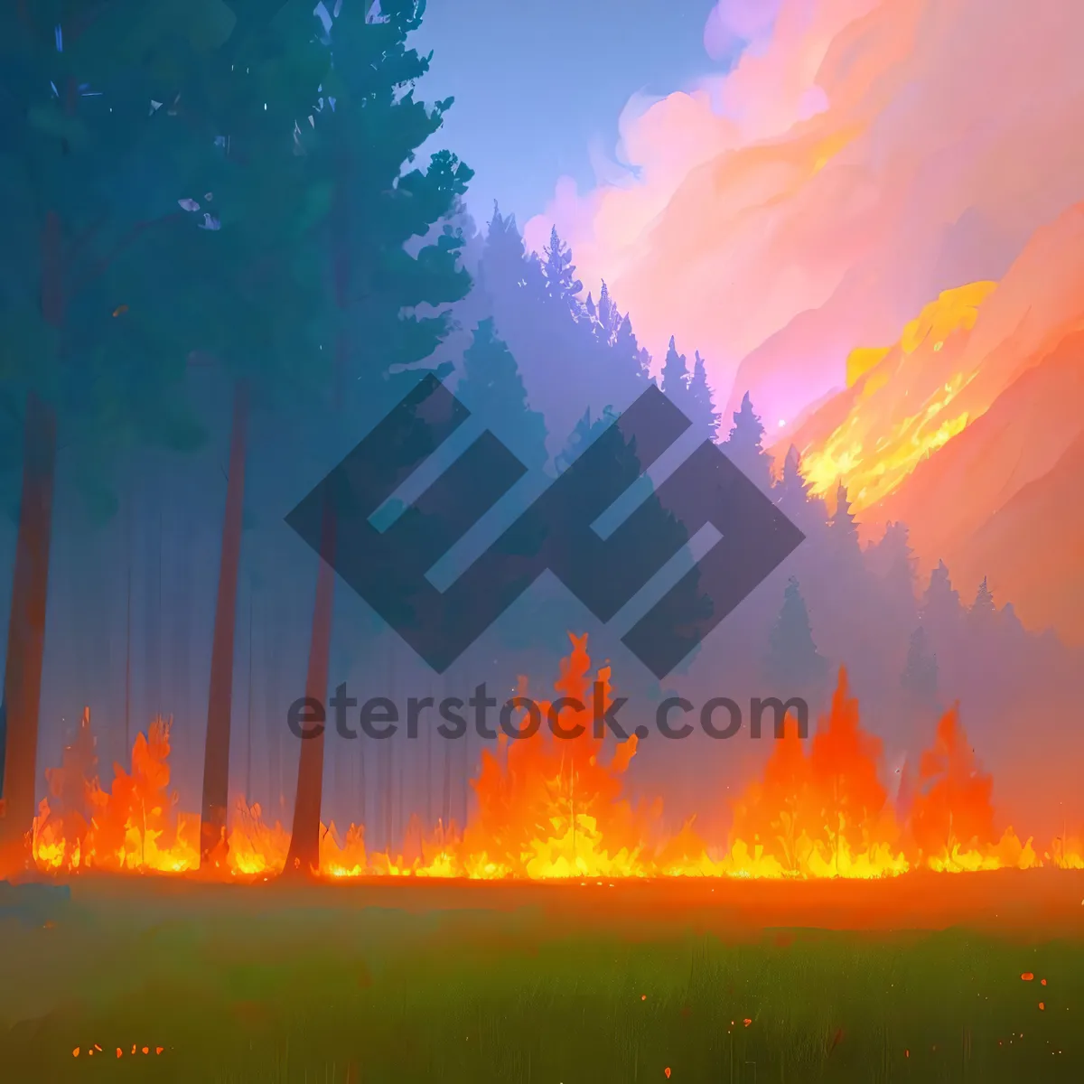 Picture of Radiant Sunset: Fiery Skies and Golden Horizons