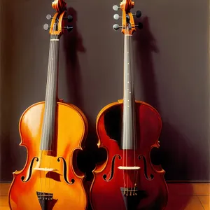 Musical String Instruments Harmony: Cello, Violin, Guitar