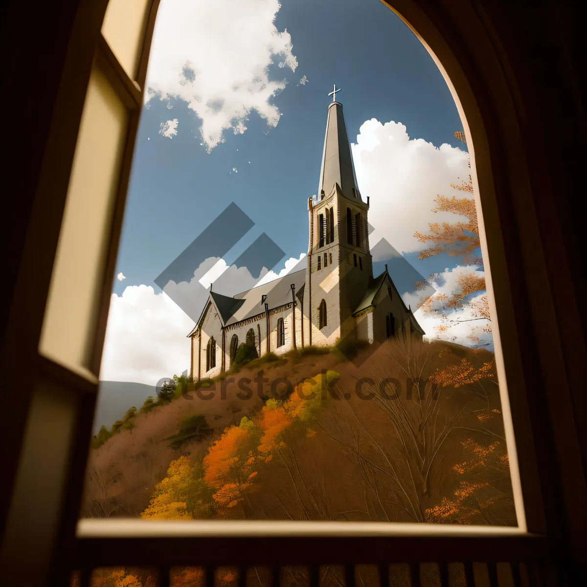 Picture of Ancient Monastery Tower in Historic Cathedral Town