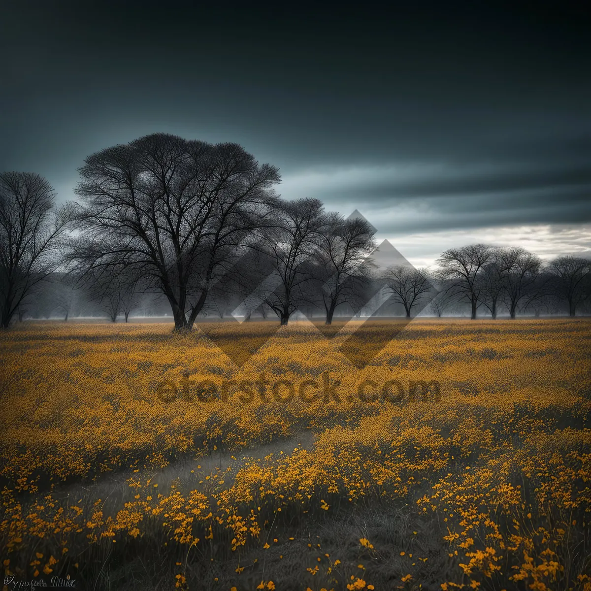 Picture of Sunny Rapeseed Field Under Blue Sky