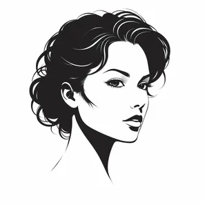 Black Cartoon Haircut Design Art Drawing